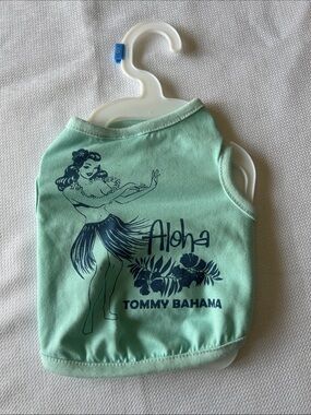 Tommy Bahama Mint Green Aloha Graphic Dog Shirt S